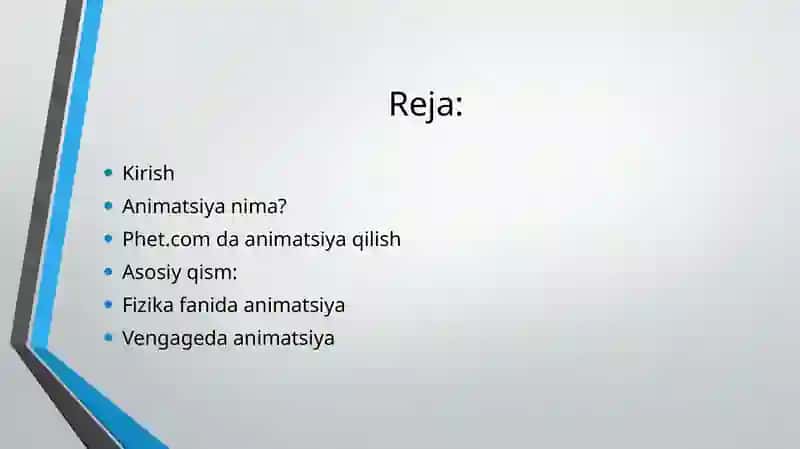 Fizika darsi uchun 2