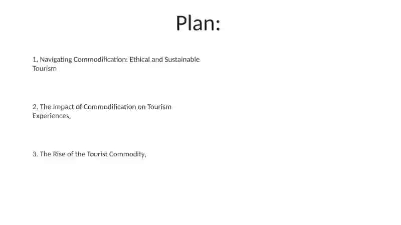 The Commodification of the Tourism 2