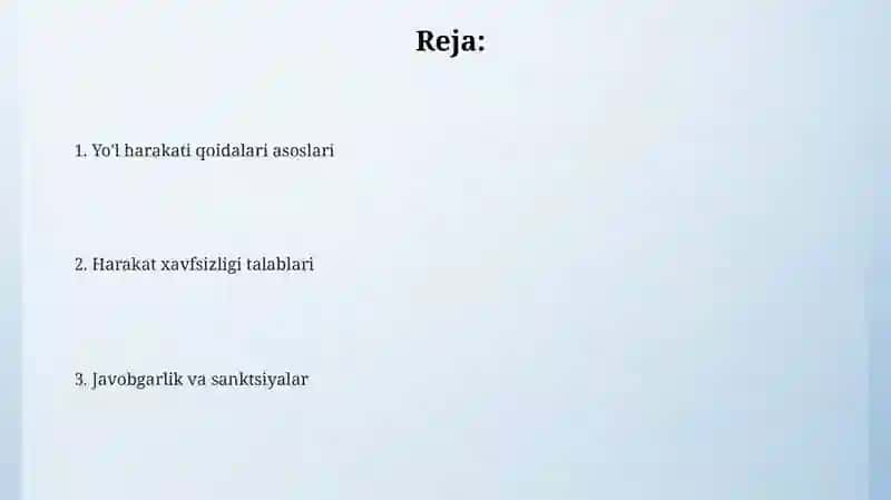 Yo'l harakati qoidalari va belgilari 2