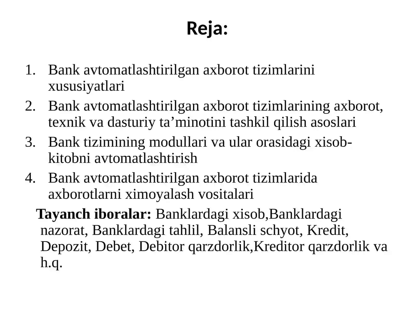 BANK TASHKILOTLARIDA AVTOMATLASHTIRILGAN AXBOROT TIZIMLARI 2