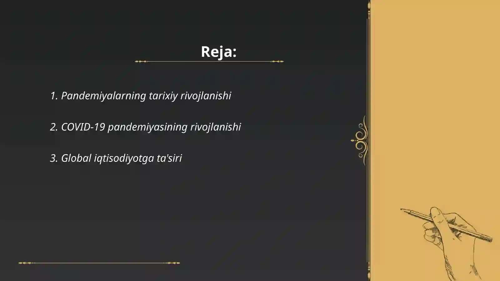 Pandemiya-XXI asrning global muammosi va uning oqibatlari 2