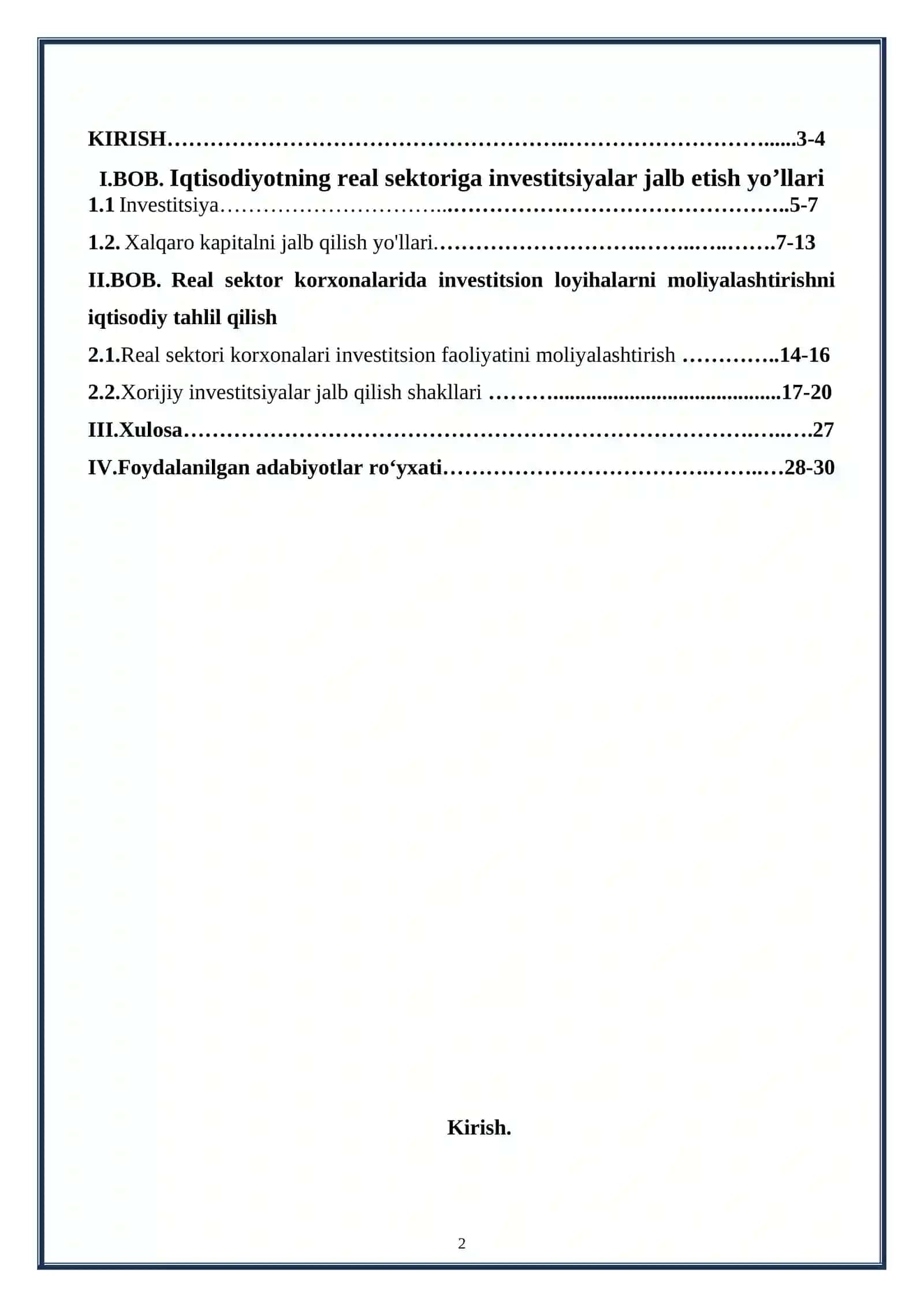 Iqtisodiyotning real sektoriga investitsiyalar jalb etish yo’llari 2
