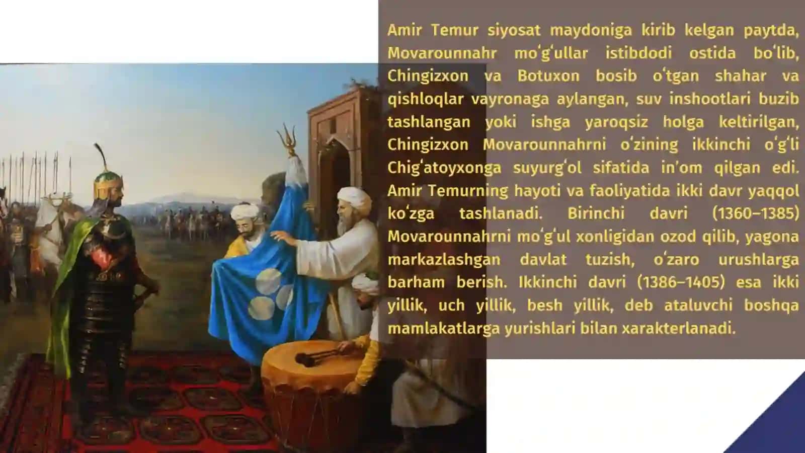 AMIR TEMUR hayoti vaijodi slayt 2
