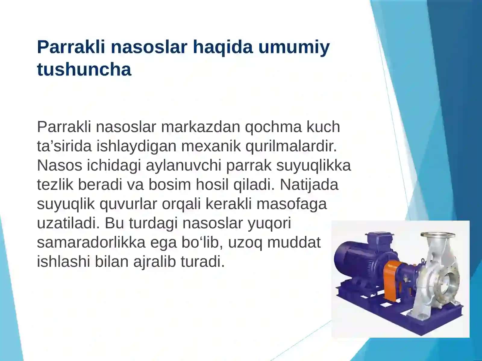 PARRAKLI NASOSLARNING GORIZONTAL VA VERTIKAL TURLARI 2
