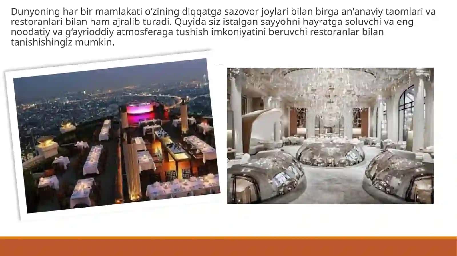 Dunyoning mashhur restoranlari 2