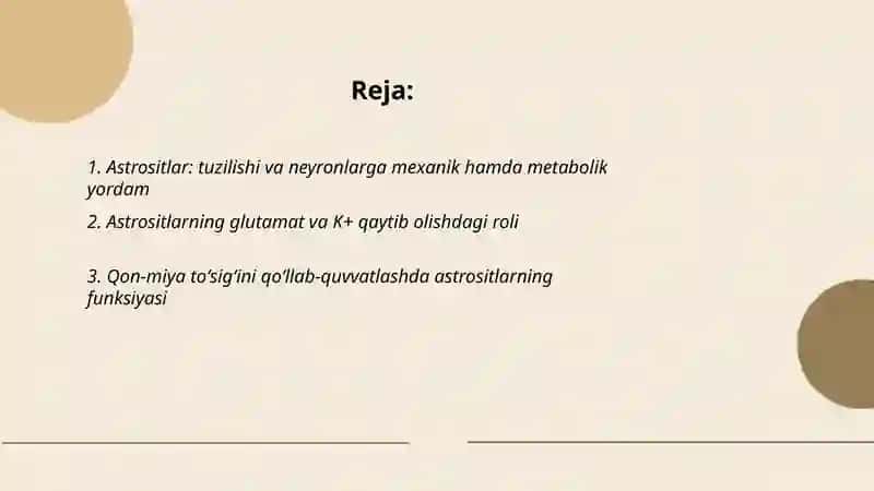 Neyrogliya hujayralarining xillari va funksiyalari 2