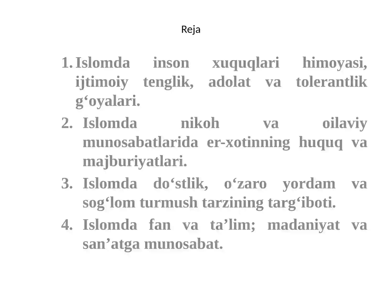 Islom qadryatlari 2