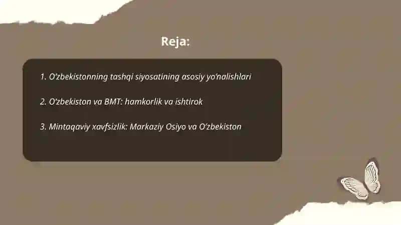 O‘zbekiston va jahon hamjamiyati 2