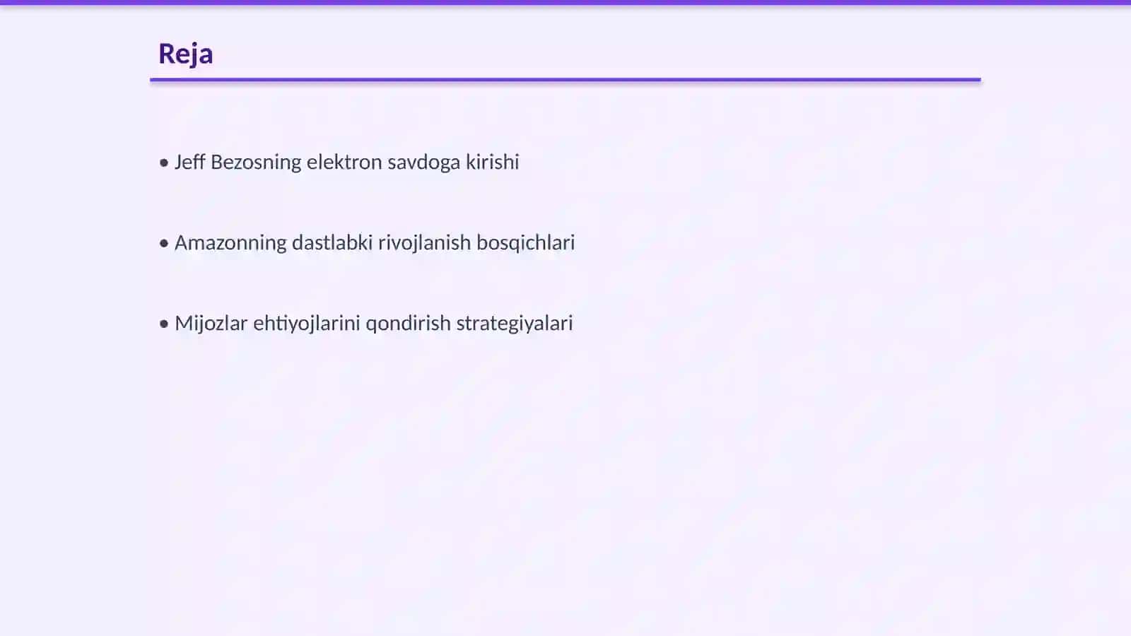 Elektron savdo orgali global muvaffaqiyat strategiyasi (Jeff Bezos - Amazon) 2