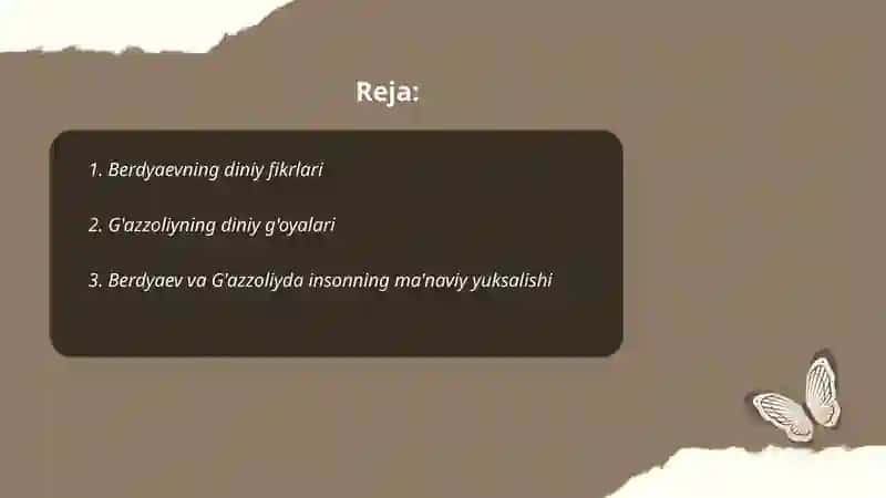 "Din va hurfikrlilik " (Berdyaevning diniy hurfikrlilik haqidagi g'oyalarini G'azzoliy g'oyalari bilan qiyoslash) 2