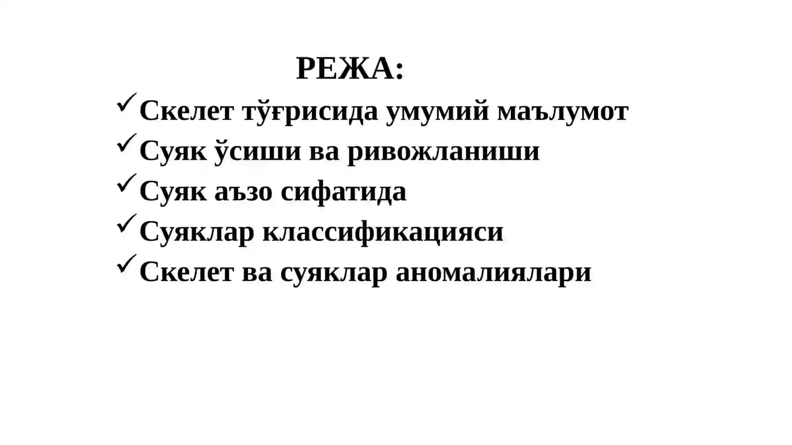 Остеология – скелет тузилиши 2