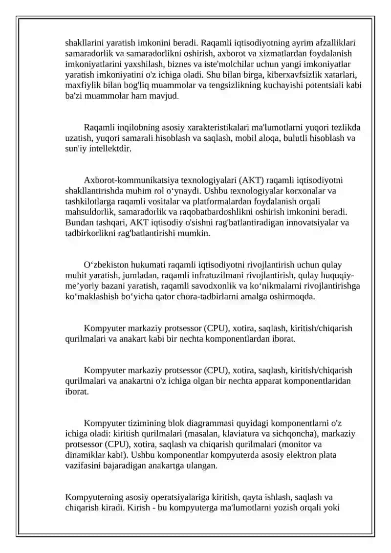 Axborot-kommunikatsiya texnologiyalari va tizimlari 2