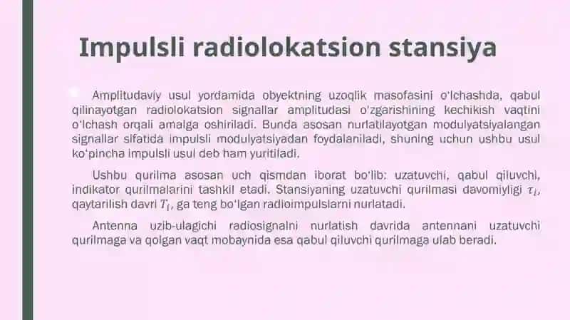 IMPULSLIRADIOLOKATSION STANSIYA 2