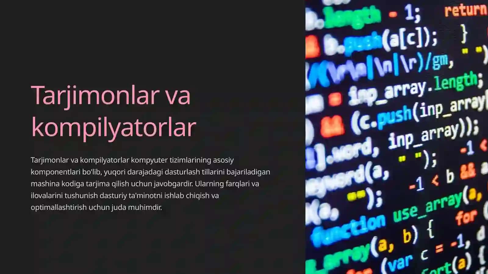 Tarjimonlar va kompilyatorlar 2