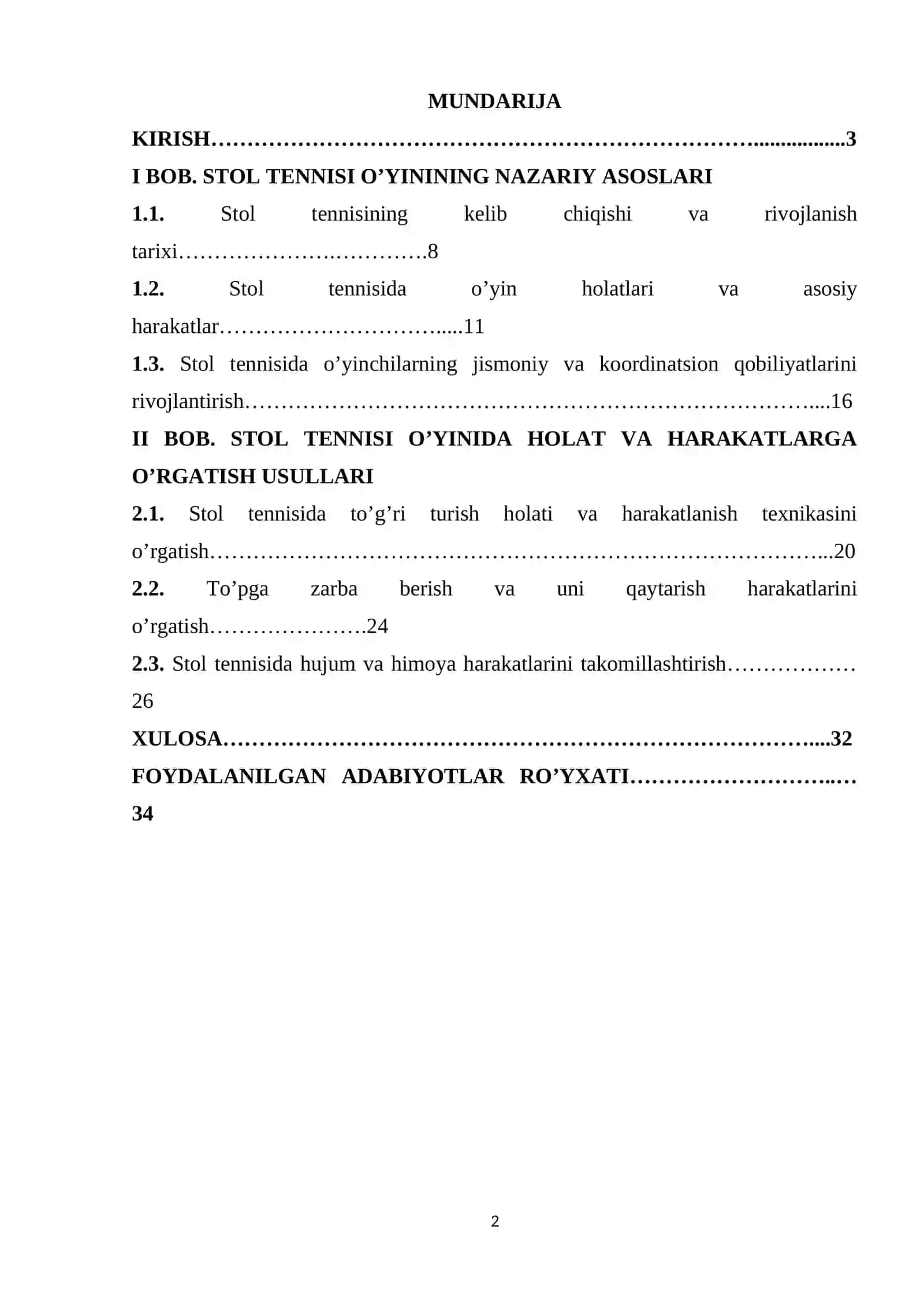 Stol tennisi o’yin ida uchraydigan holat va harakatlarga o’rgatish 2