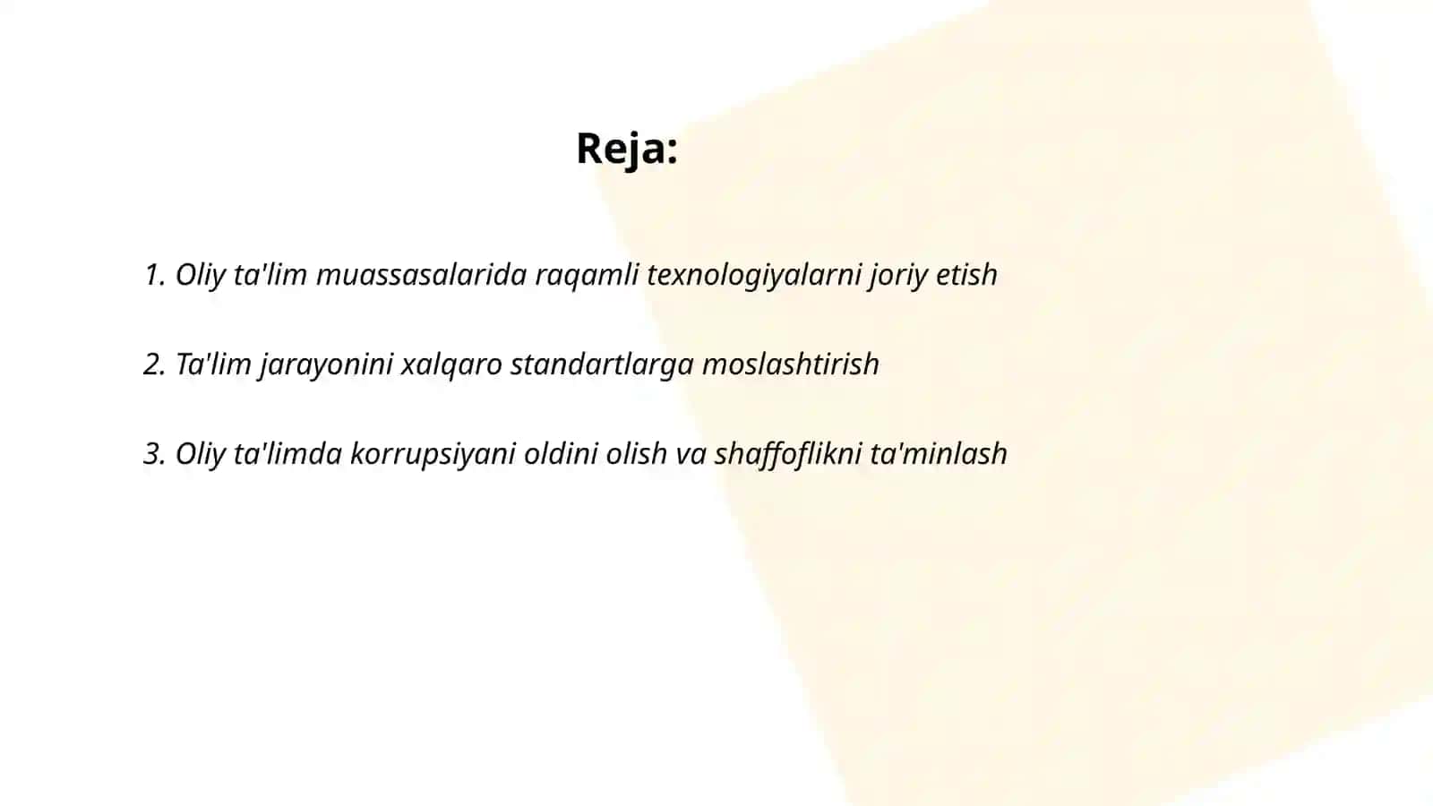 Islohotlar va ularning istiqboli 2