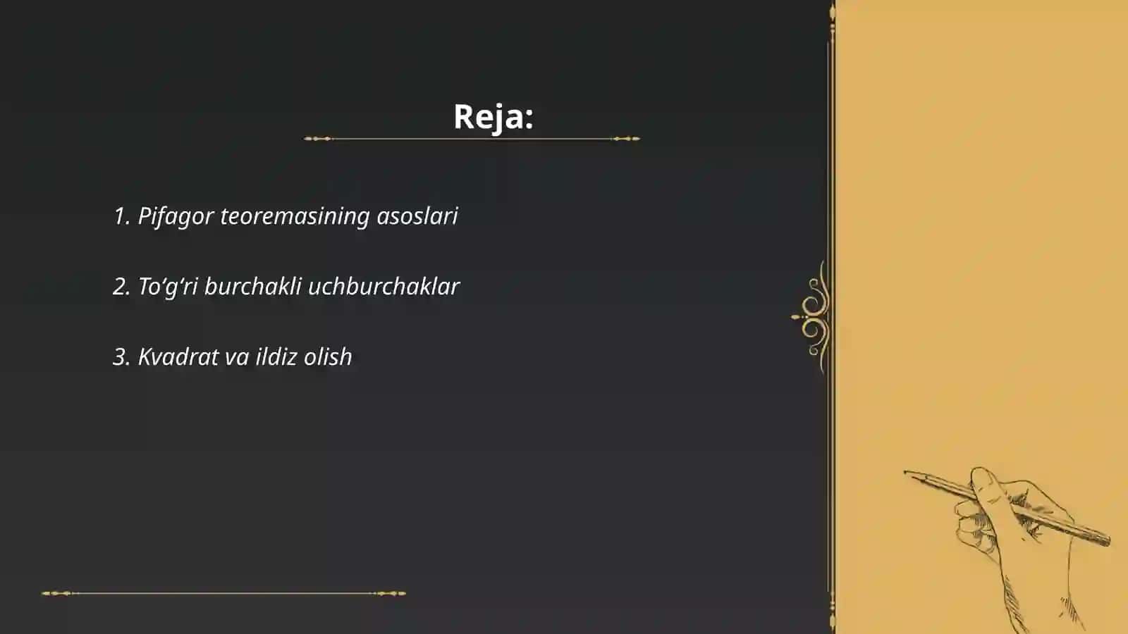 Pifagor teoremasining tadbigʻi 2