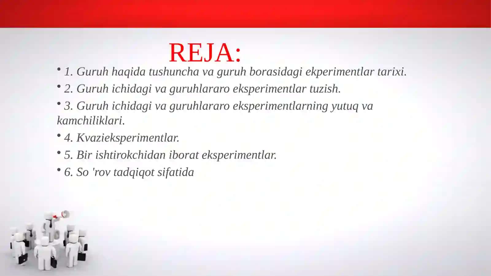 Eksperimentlarni loyihalashtirish 2