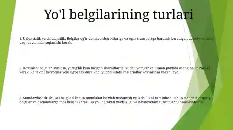 Yo‘L Belgi Chiziqlarini Tushurishga Qo‘Yiladigan Umumiy Talablar 2