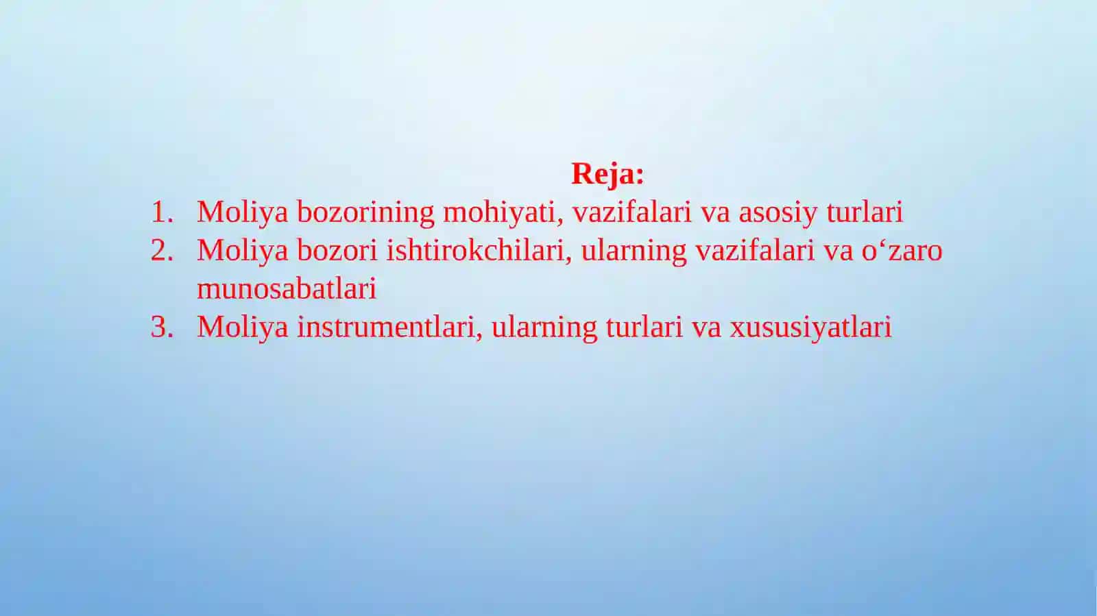 MOLIYA BOZORI VA INSTRUMENTLARI 2