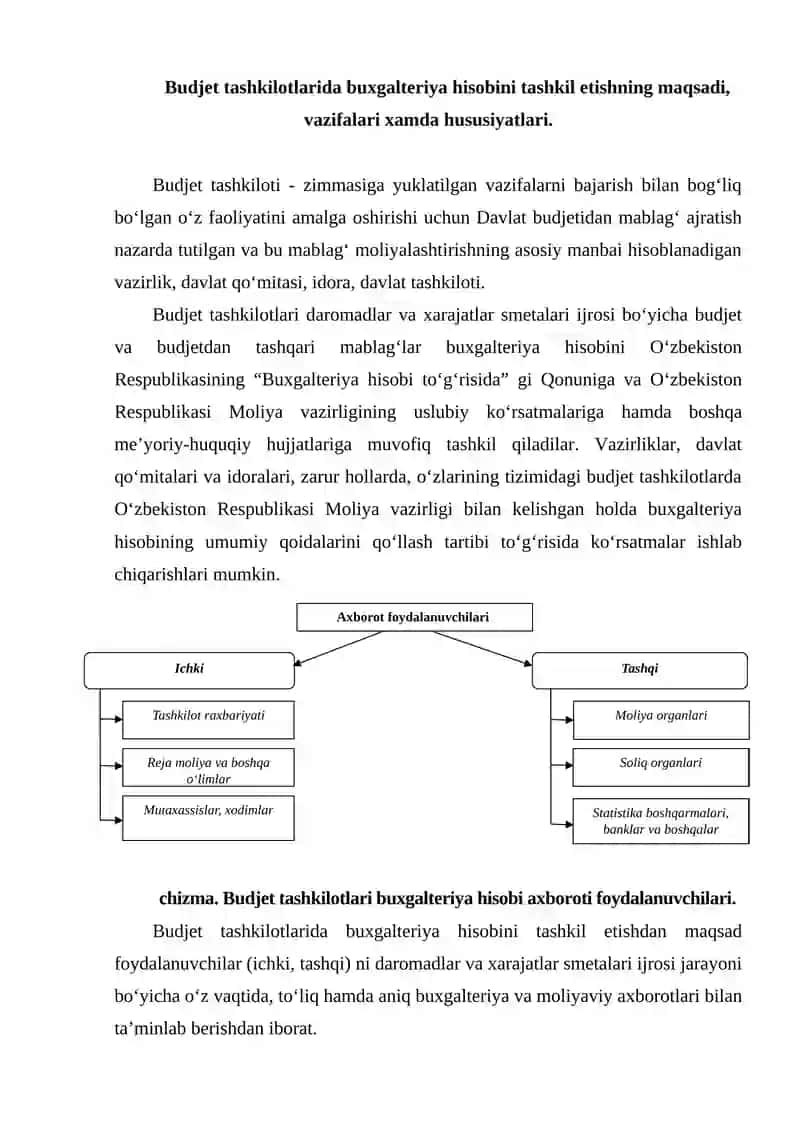Budjet tashkilotlarida budjet hisobini tashkil etishninig nazariy-uslubiy asoslari 2