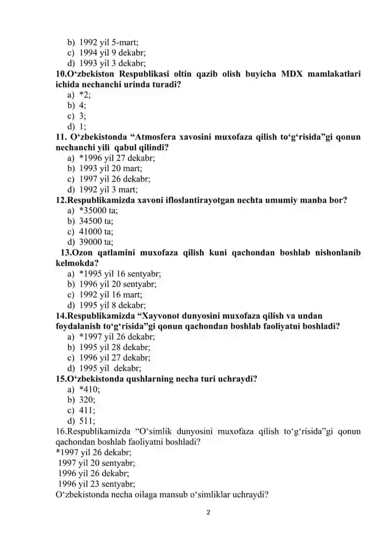 Tabiatni muxofaza qilish 2
