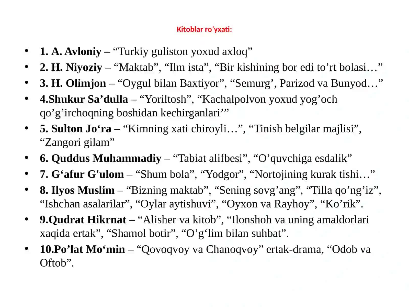 Bolalar adabiyotidan topshiriq 2