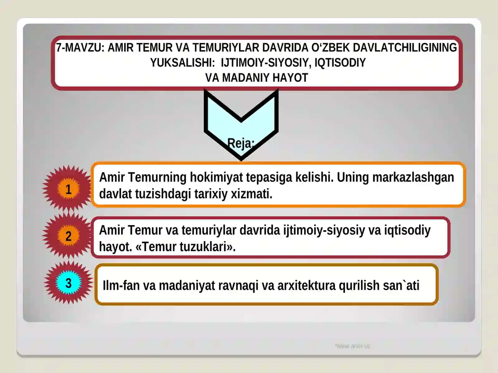 AMIR TEMUR VA TEMURIYLAR DAVRIDA O‘ZBEK DAVLATCHILIGINING YUKSALISHI:IJTIMOIY-SIYOSIY, IQTISODIY 2