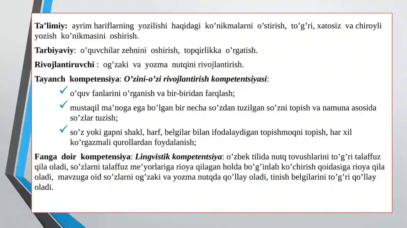 Tayanch kompetensiya 2