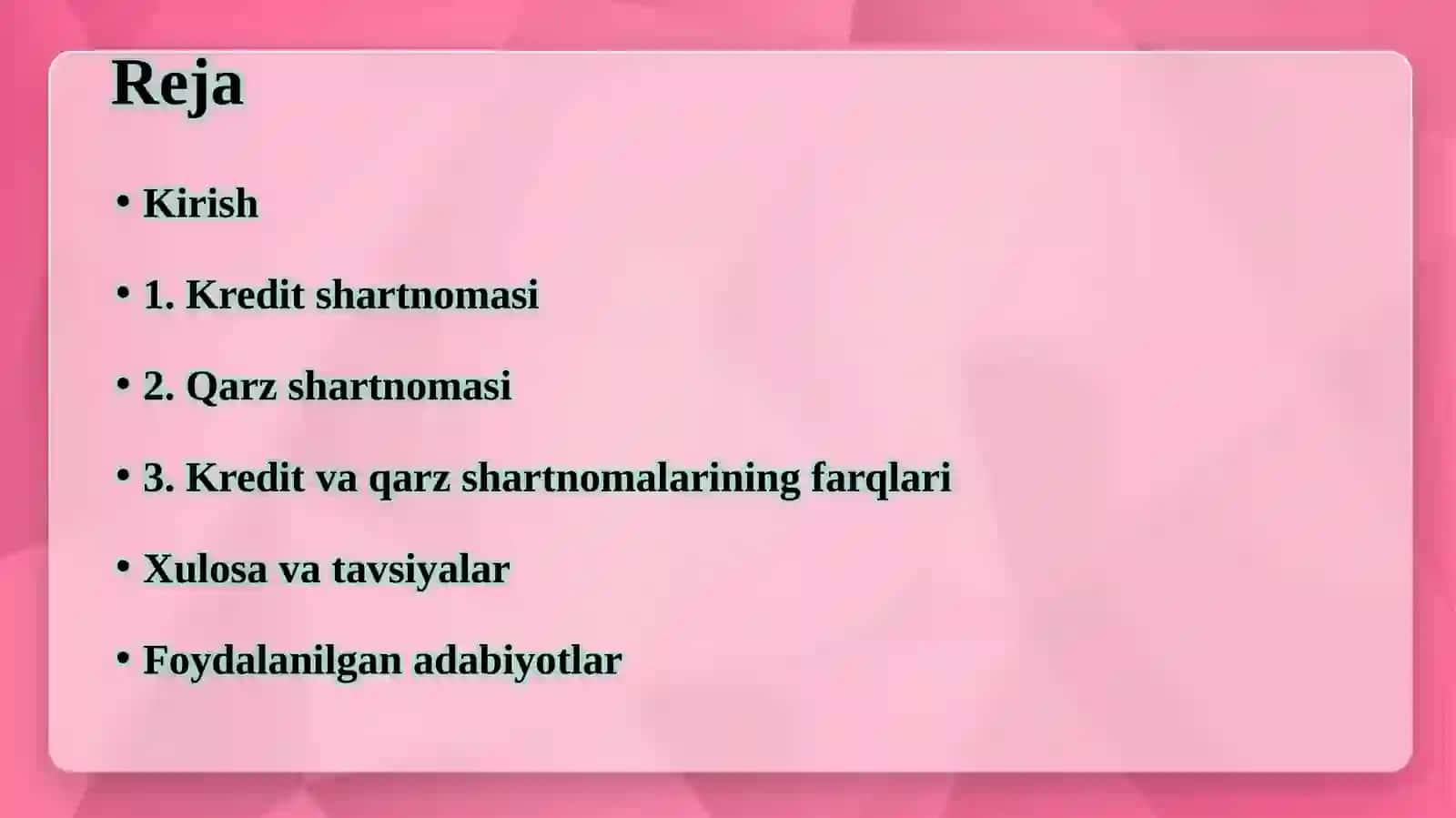 Kredit shartnomasi 2