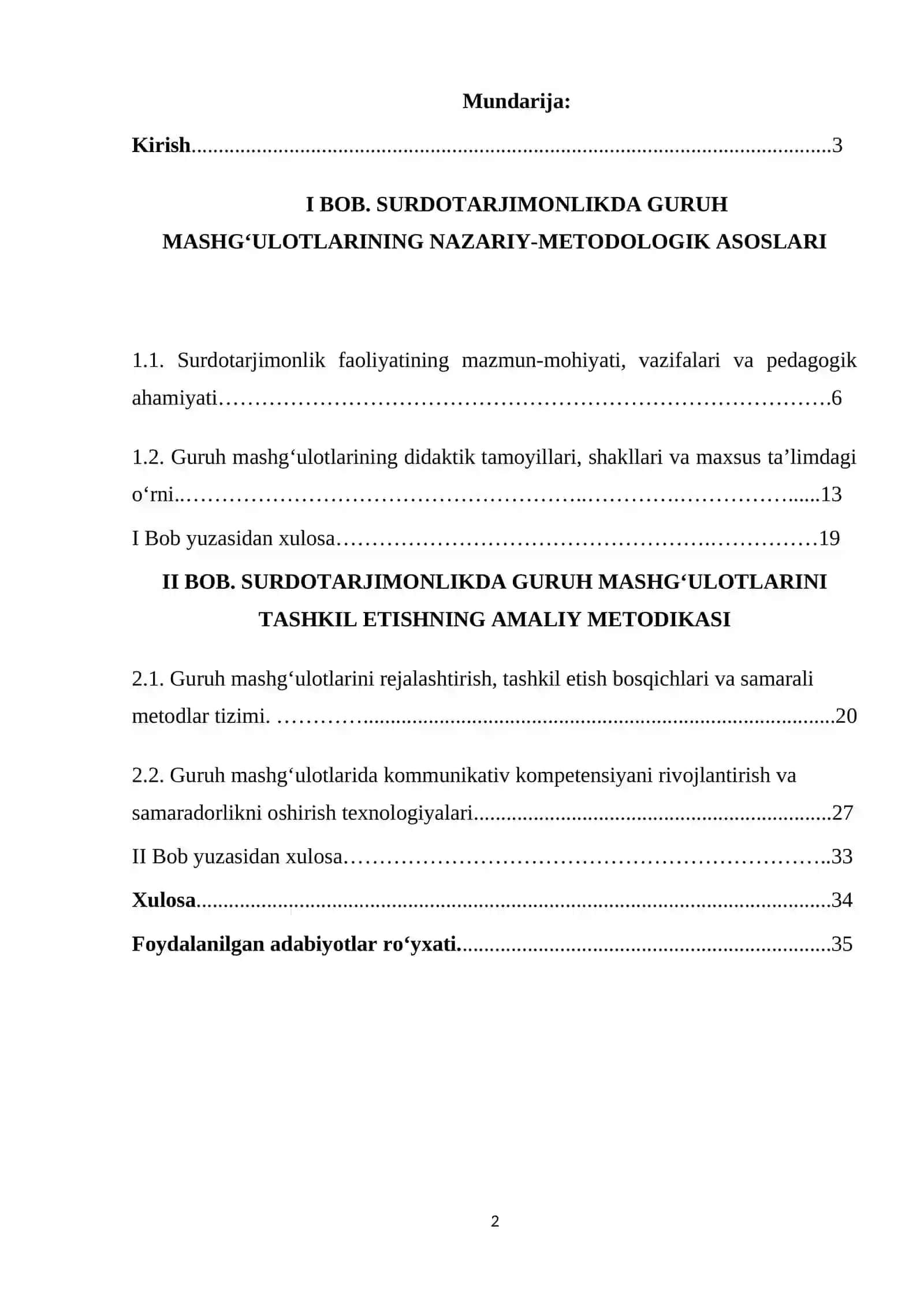 SURDOTARJIMONLIKDA GURUH MASHG‘ULOTLARI METODIKASI 2