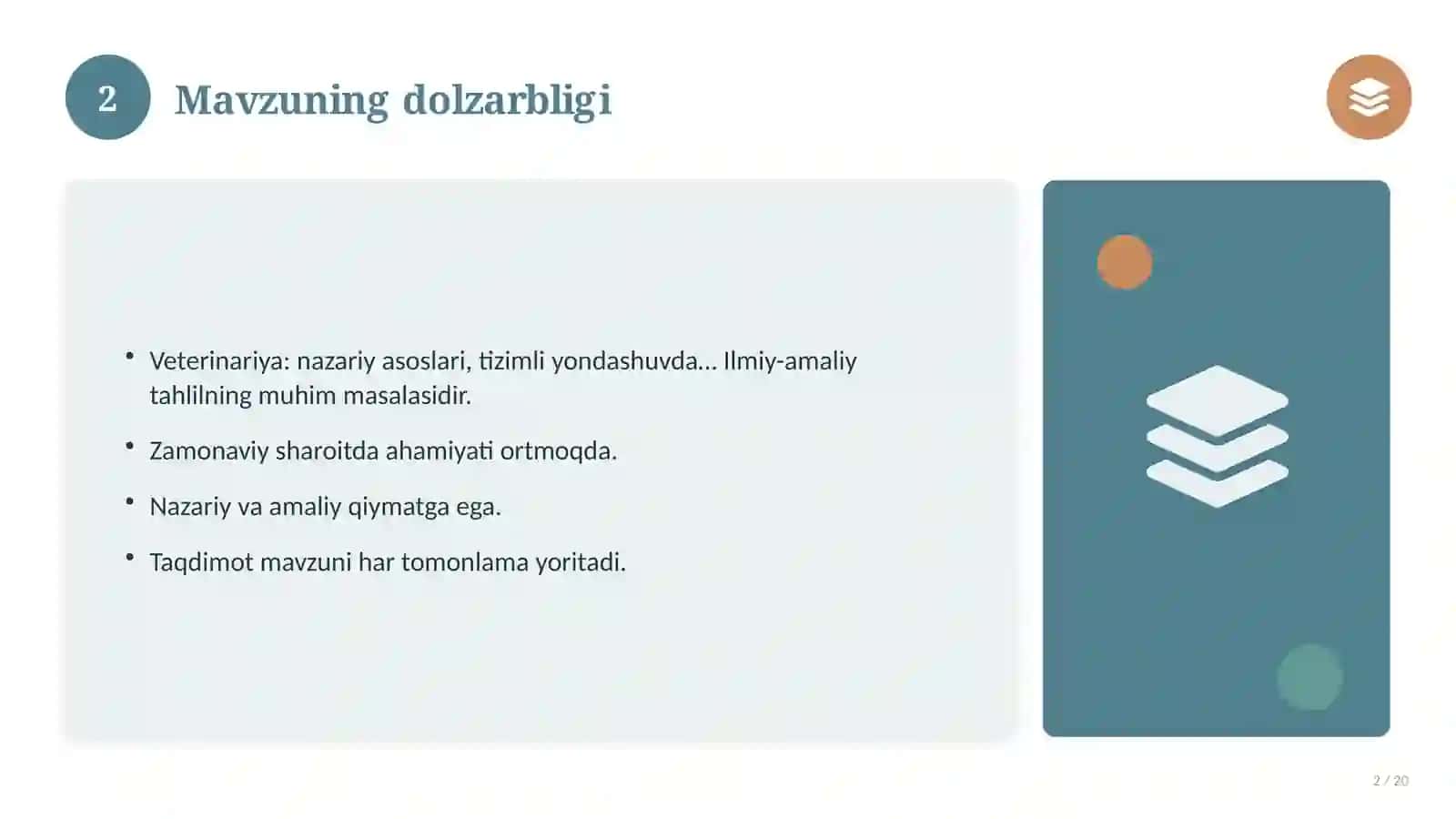 Veterinariya: nazariy asoslari, tizimli yondashuvda 2