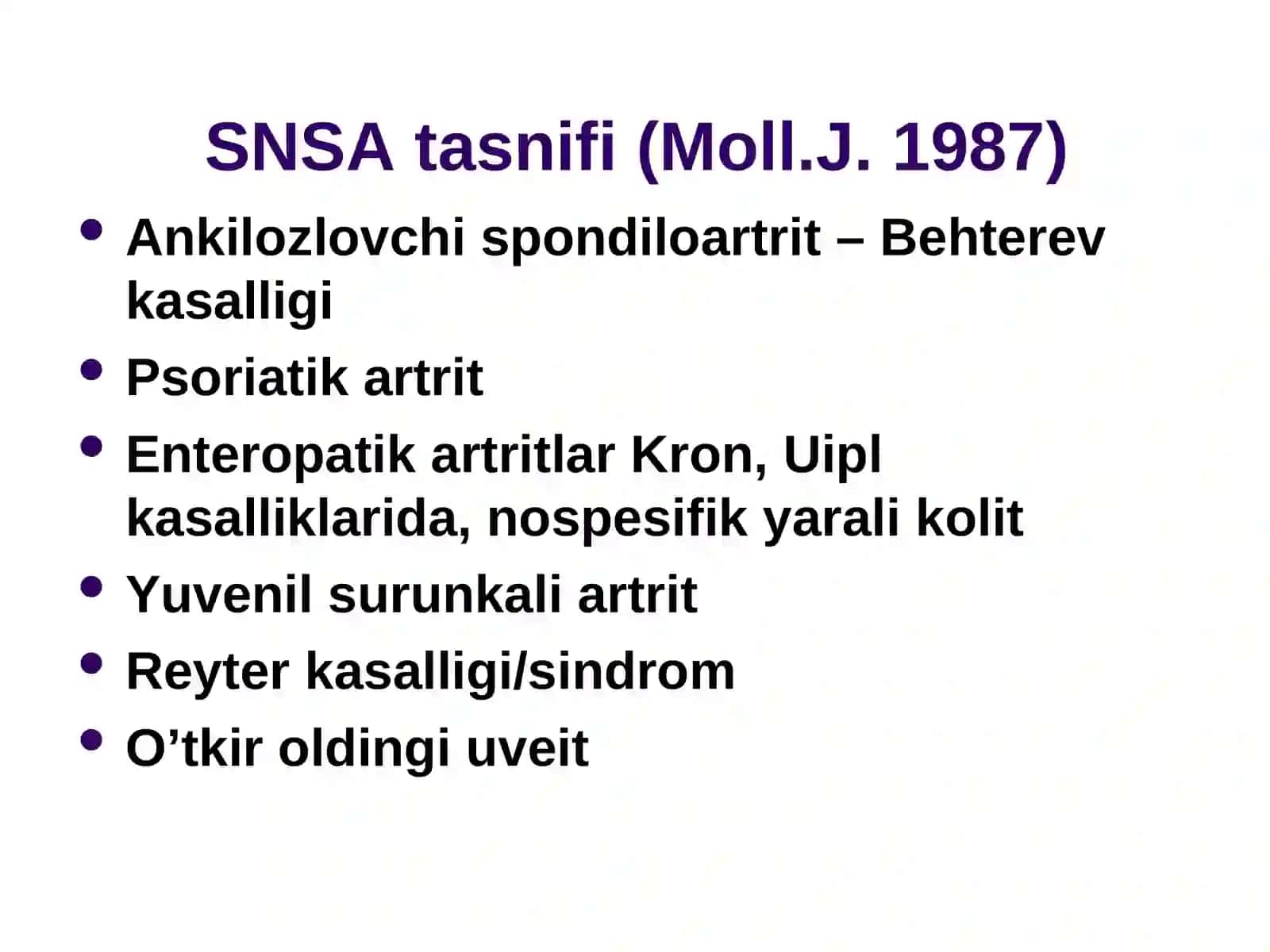 Seronegativ spondiloartritlar (SNSA) 2