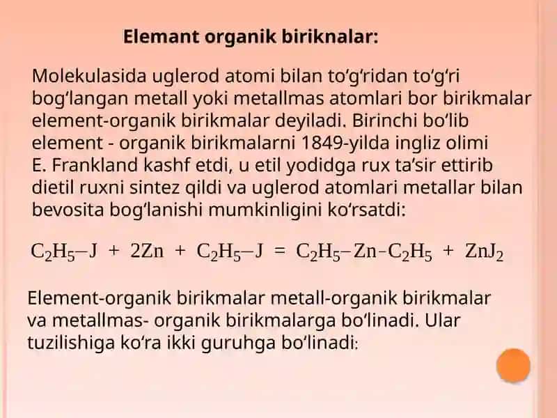 Element Organik Birikmalari 2