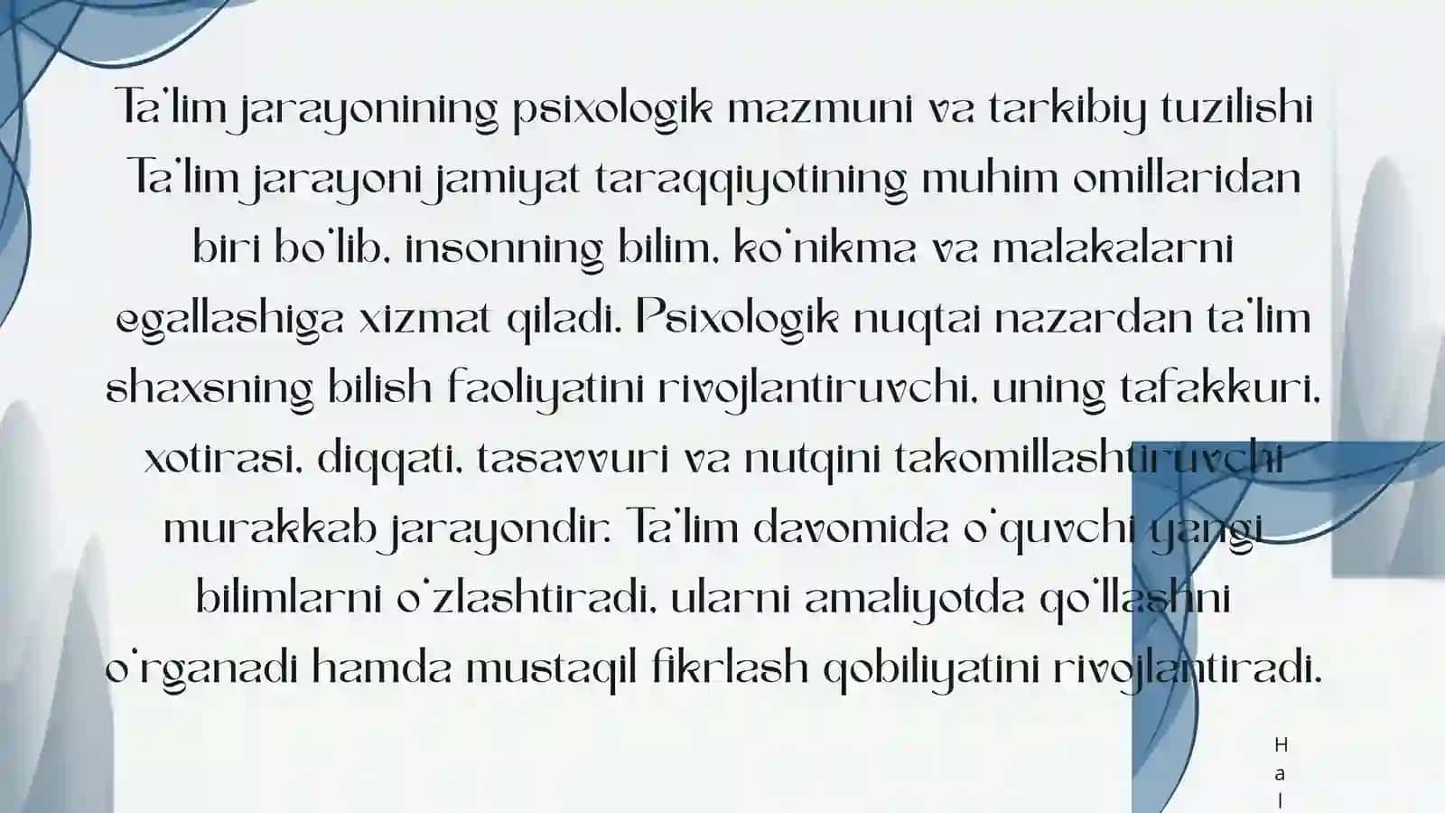 Psixologiya fanidan tayorlagan Mustaqil talimi 2