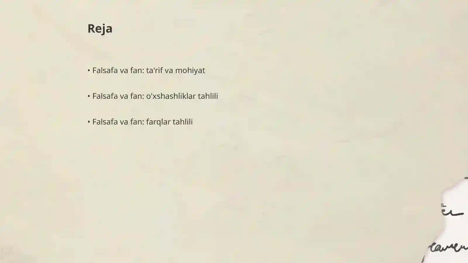 Falsafa va fan munosabati: o'xshashlik va farqlar 2
