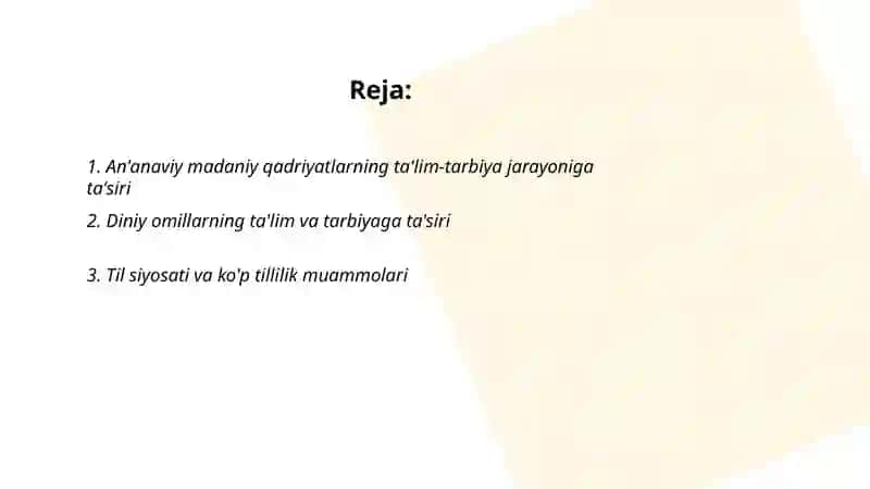 Osiyo mamlakatlarida ta'lim tarbiya jarayonlarining o'ziga xos xususiyatlari 2
