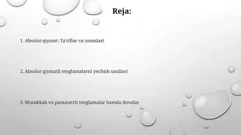 Modulli tenglamalar 2