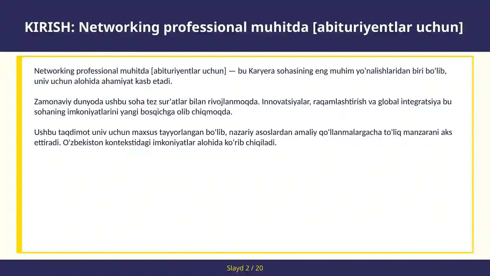 Networking Professional Muhitda [Abituriyentlar Uchun] 2