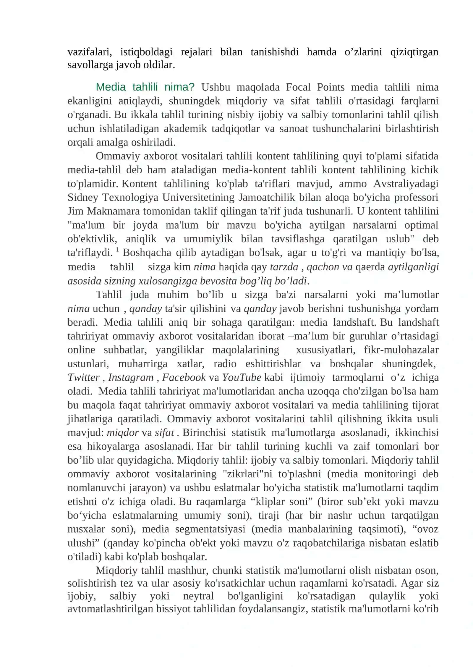 MAVZU MEDIA MAYDON TUZILISHI VA TA’SIRI 2
