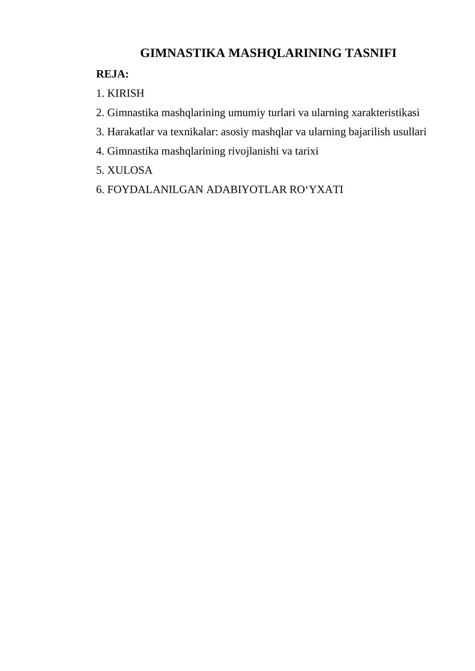 GIMNASTIKA MASHQLARINING TASNIFI 2