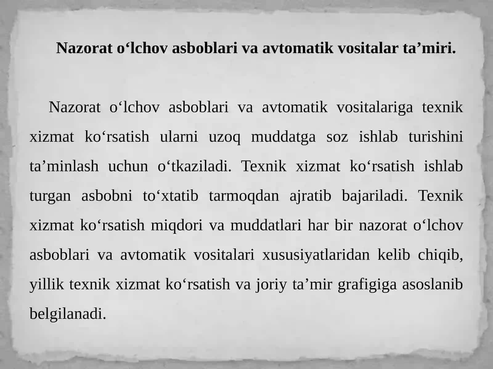 NO‘AvaAtexnikxizmati,ta’mirlashtexnologiyasivatashkilqilish 2