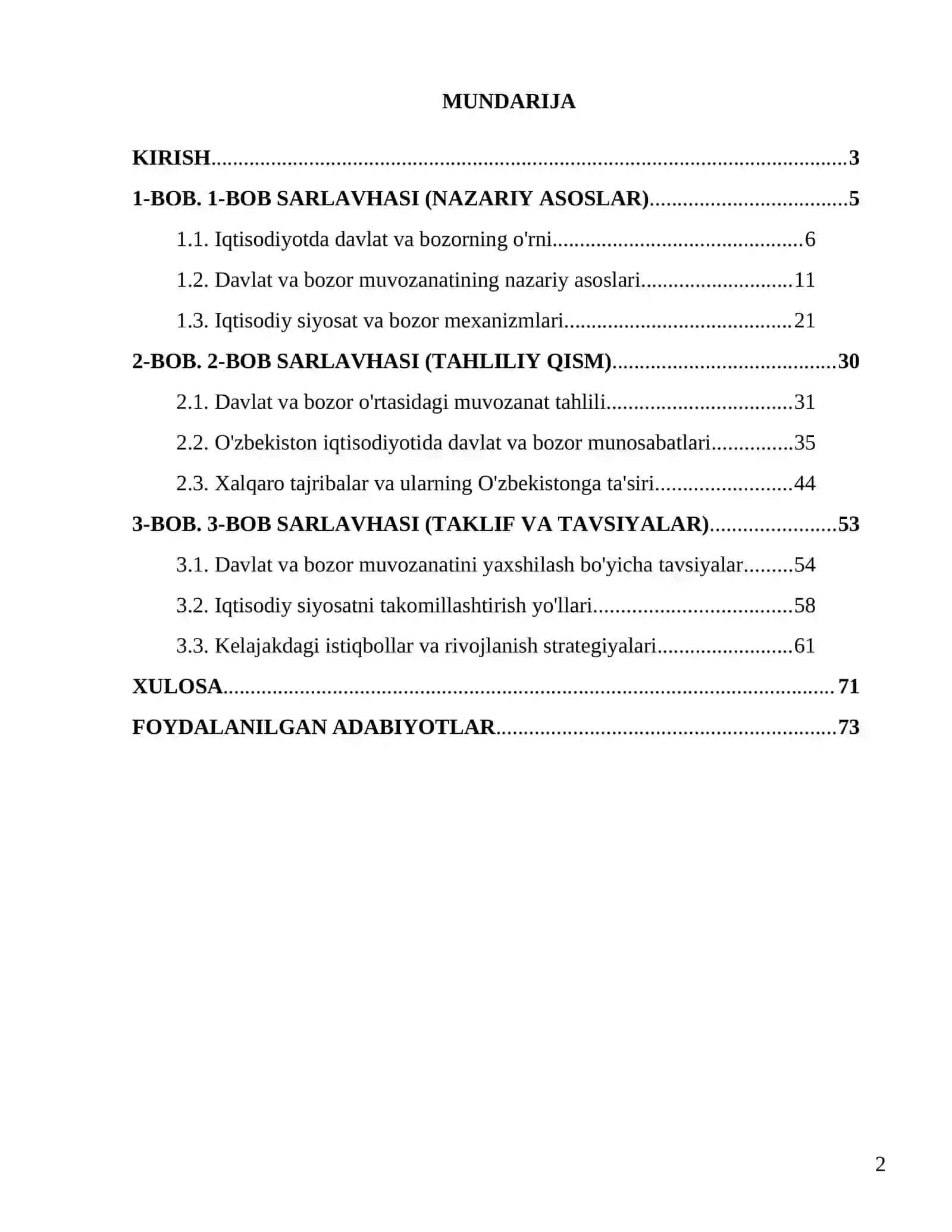 Iqtisodiyotda davlat va bozor muvozanati 2