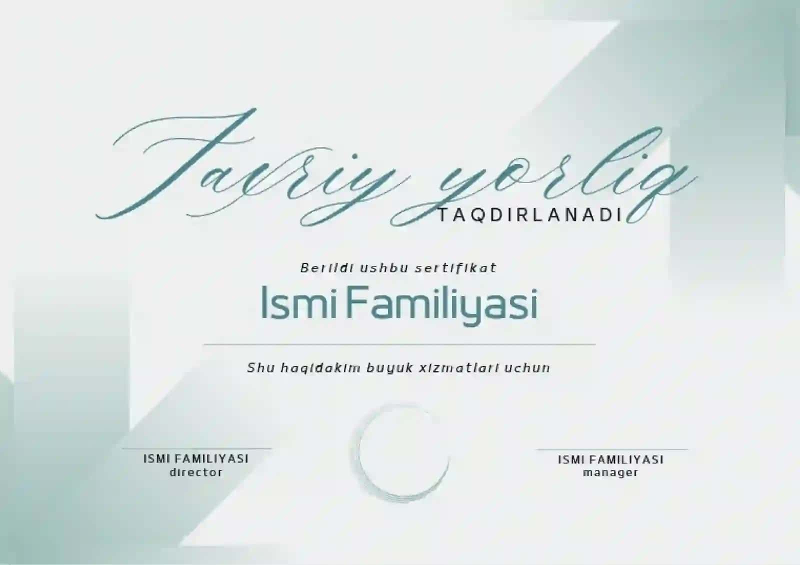 Faxriy yorliq 2