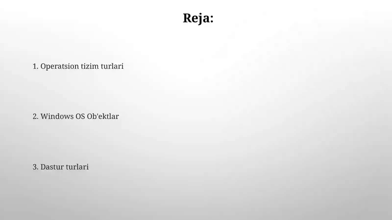 Operatsion tizim turlari 2