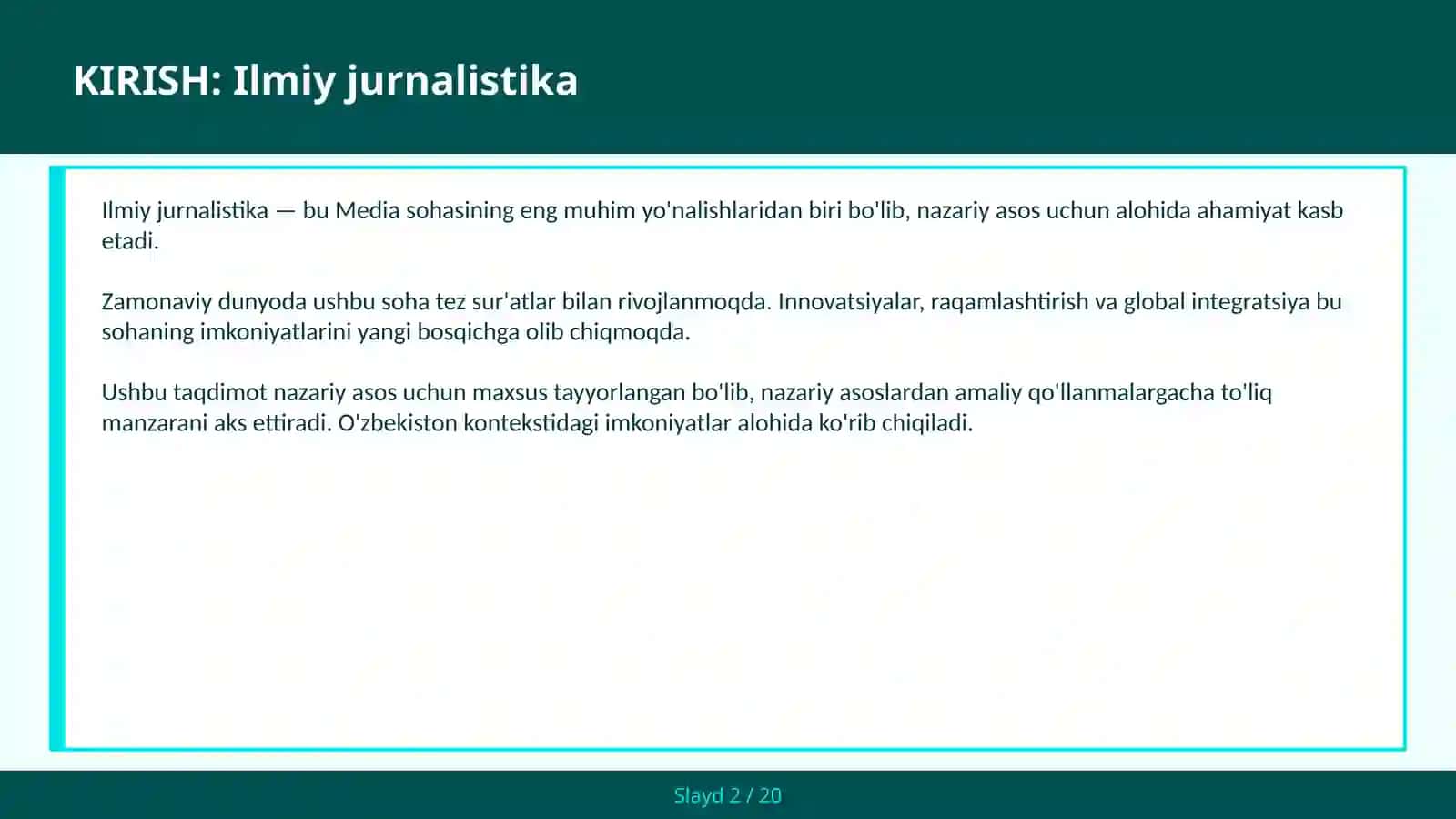 Ilmiy jurnalistika 2