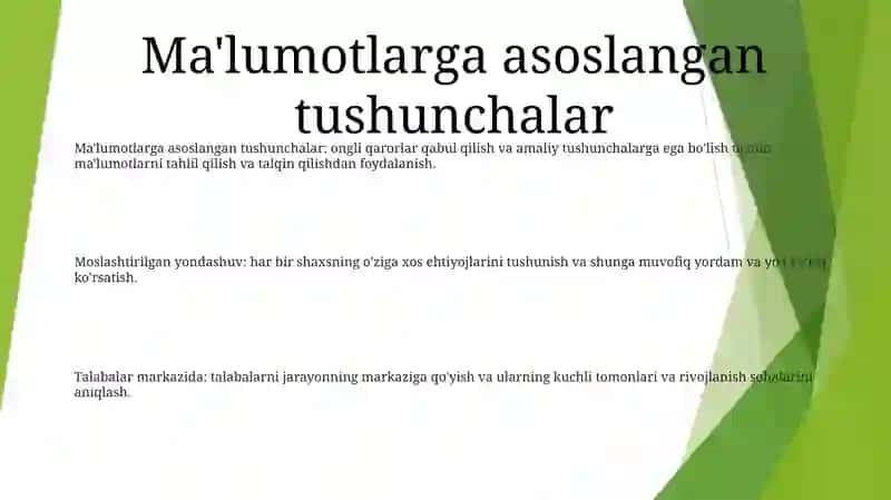 Ma'lumotlarga asoslangan Yondashuv 2