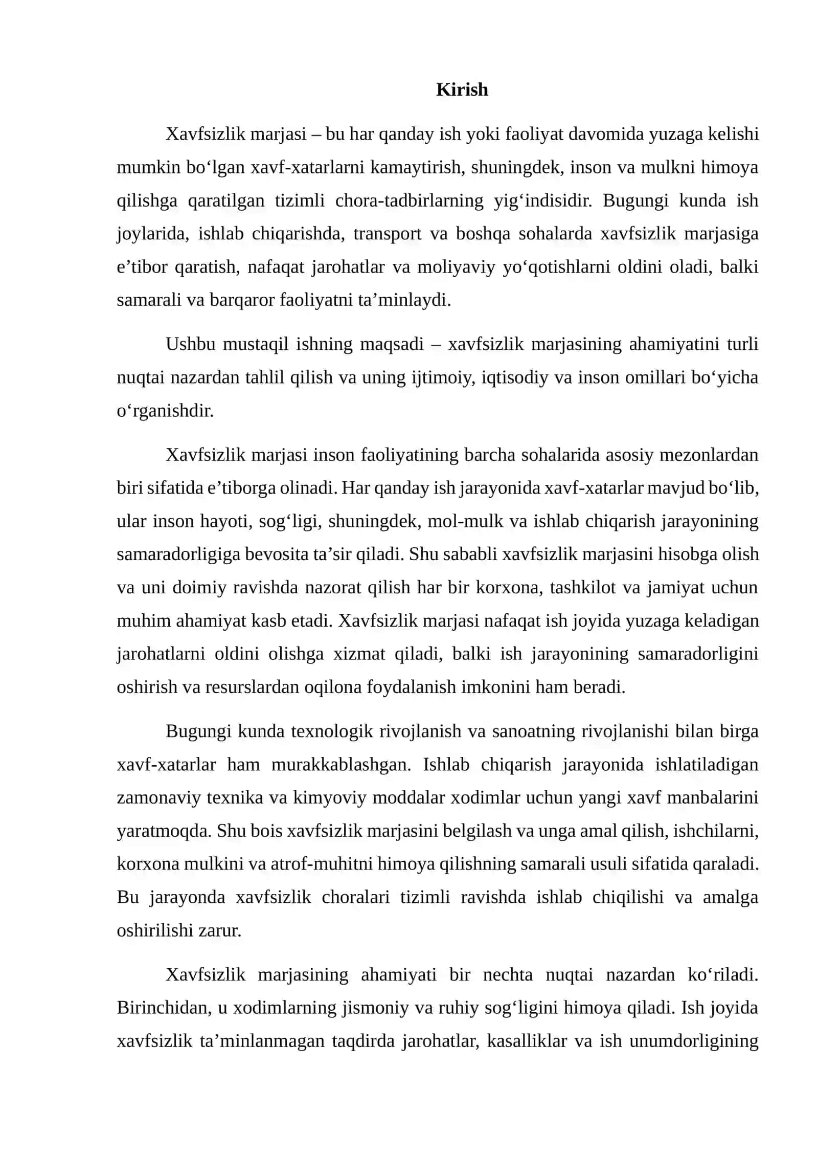 XAVFSIZLIK MARJASINING AHAMIYATI 2
