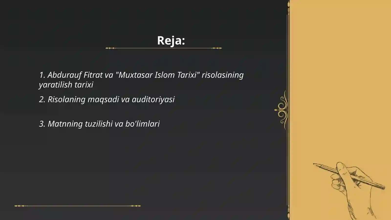 Abdurauf Fitratning "Muxtasar islom tarixi" risolasi 2