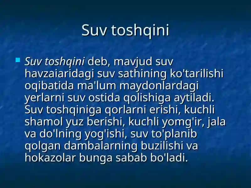 O‘zbekistondagi tabiiy ofatlar va ularning oqibatlari 2